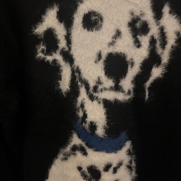 Black and White Dog Sweater men’s Dalmatian soft long crewneck NWOT - Picture 2 of 4